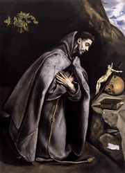 Der heilige Franziskus beim Meditieren